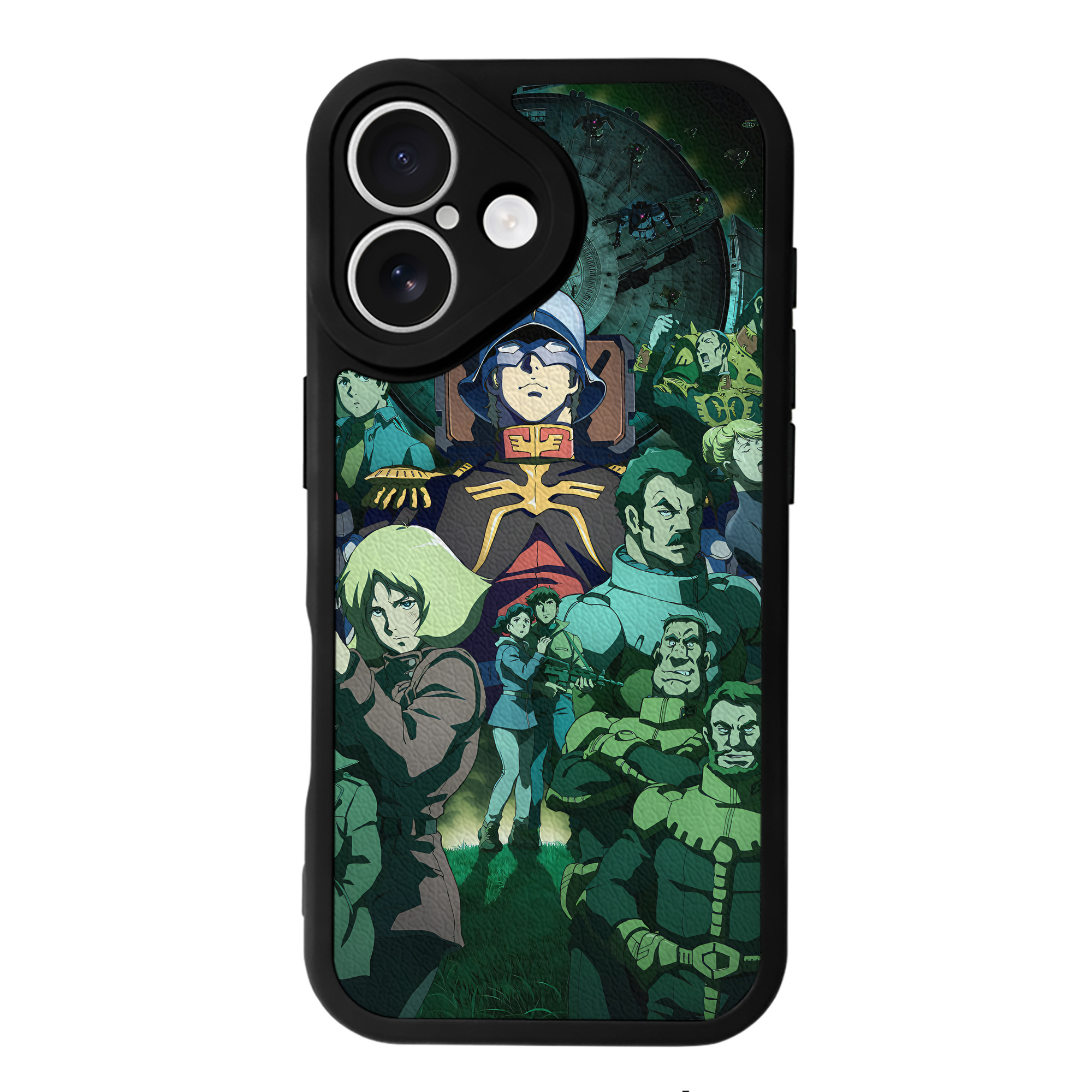 （画像用） 機動戦士ガンダム Mobile Suit Gundam 【iPhone 16シリーズ対応】シリコンスマホケース（レザー調） 材質：シリコン